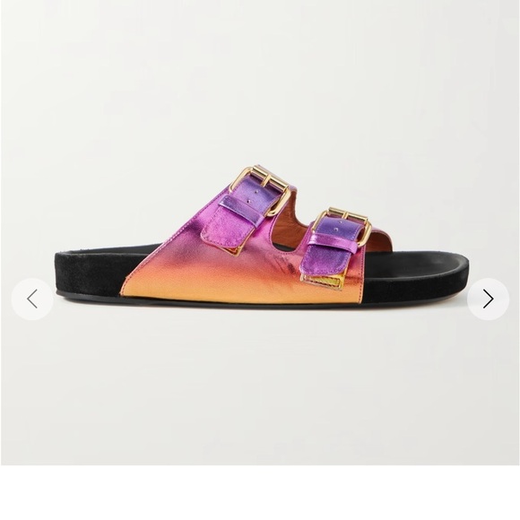 ISABEL MARANT Lennyo dégradé metallic leather slides - Picture 2 of 10